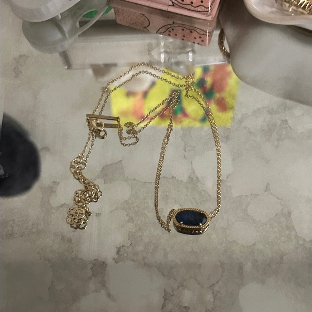 Kendra Scott Gold and Blue Necklace